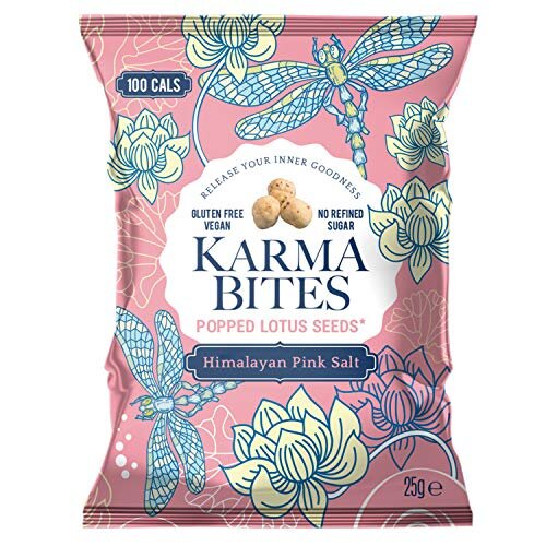 Karma Bites Popped Lotus Seeds - Himalayan Pink Salt 25g (Pack of 12)
